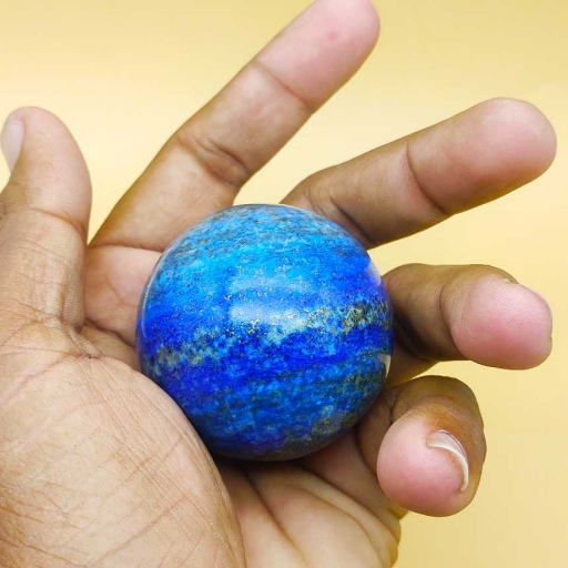 Natural Lapis Lazuli Gemstone Healing Energy Sphere Ball For Yoga And Meditation